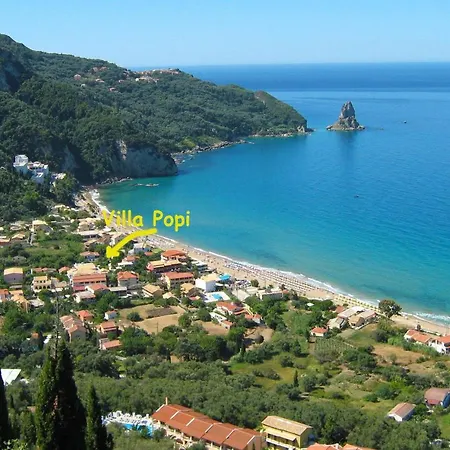 Villa Popi On The Beach Of Agios Gordios Агиос-Гордиос Экстерьер фото